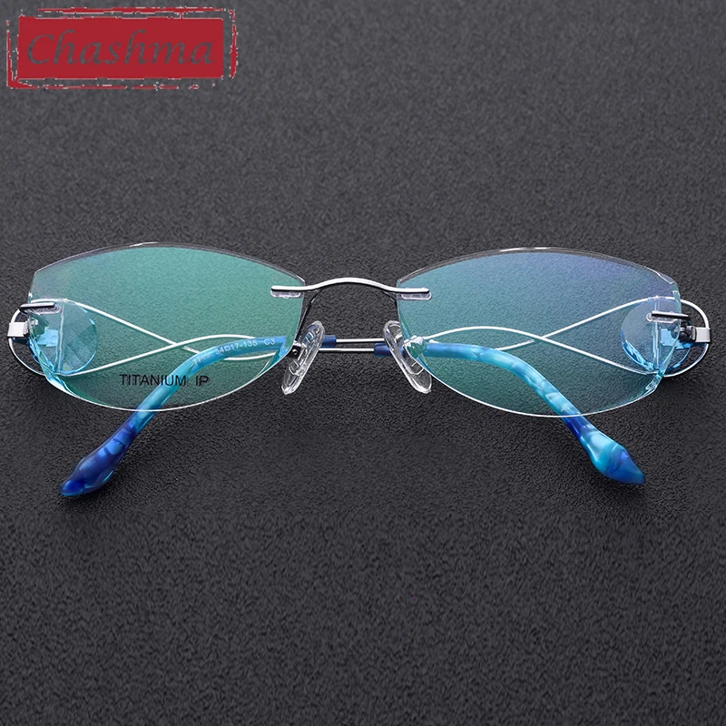 Brille Brillen Für Silber Qualität Optische Super Licht Mode Chashma Rahmen Marke Titan Randlose Gläser Frauen 8vpvq