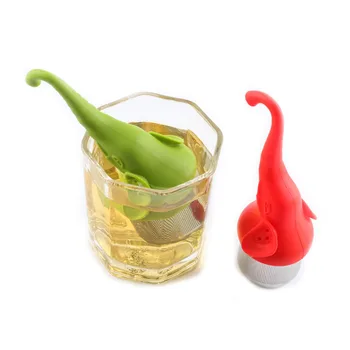 

2019 New Creative Silicone Elephant Shaped Tea Strainer Stainless Steel Teaspoon Filter Diffuser