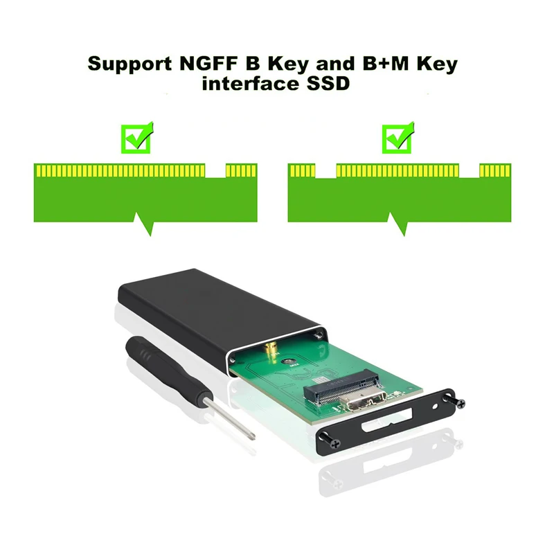 Чехол Flyshu для жесткого диска внешний корпус SSD USB к NGFF M.2 3 0 высокоскоростной ключ B