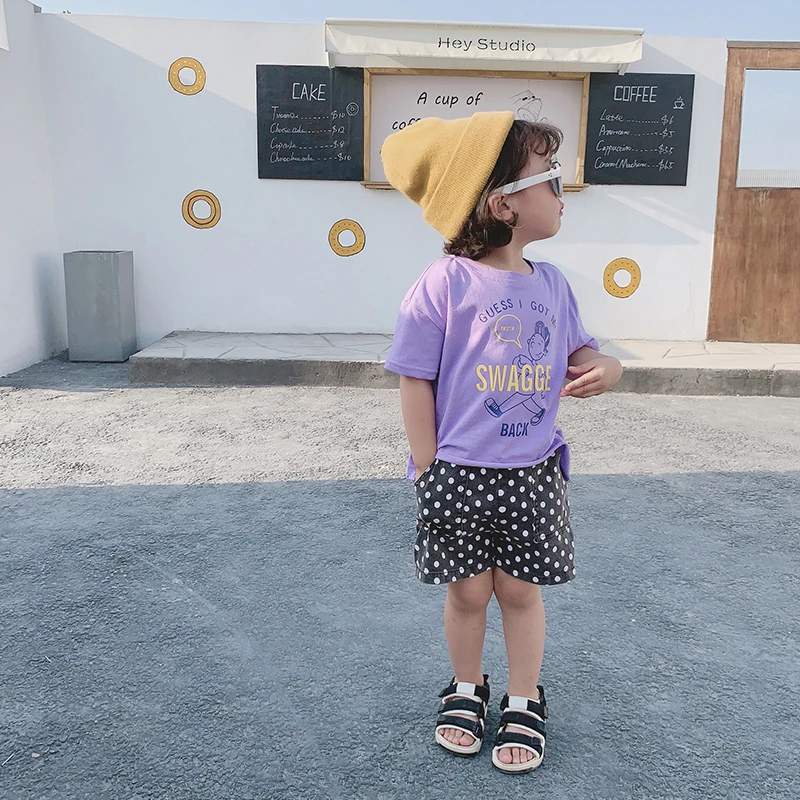 

2019 summer new baby boys girls joker fashion wave point soft elastic shorts children loose pants