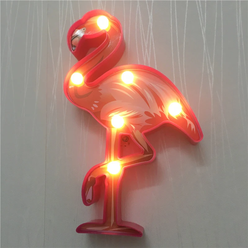 Высота 22 см милый 3D Фламинго светодиодный ночник AA батарея мощность дома Настольные светильники для украшения спальни дети день рождения подарок лампа