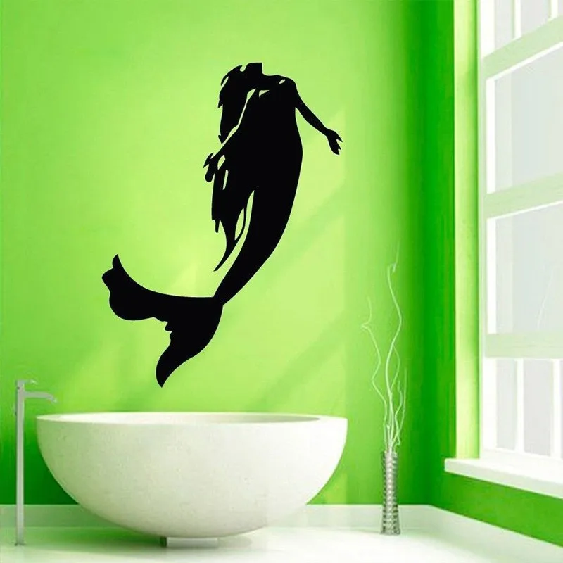 

Mermaid Sticker Sea-maid Decal Muurstickers Posters Vinyl Wall Decals Pegatina Quadro Parede Decor Mural Mermaid Bath Sticker