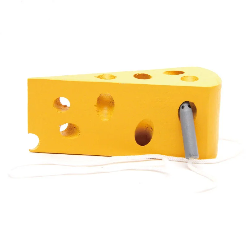 Детская обучающая игрушка Монтессори, забавная деревянная игрушка в форме когнильного червя, яблока, сыра, обучающая математическая игрушка для раннего обучения - Цвет: Cheese556