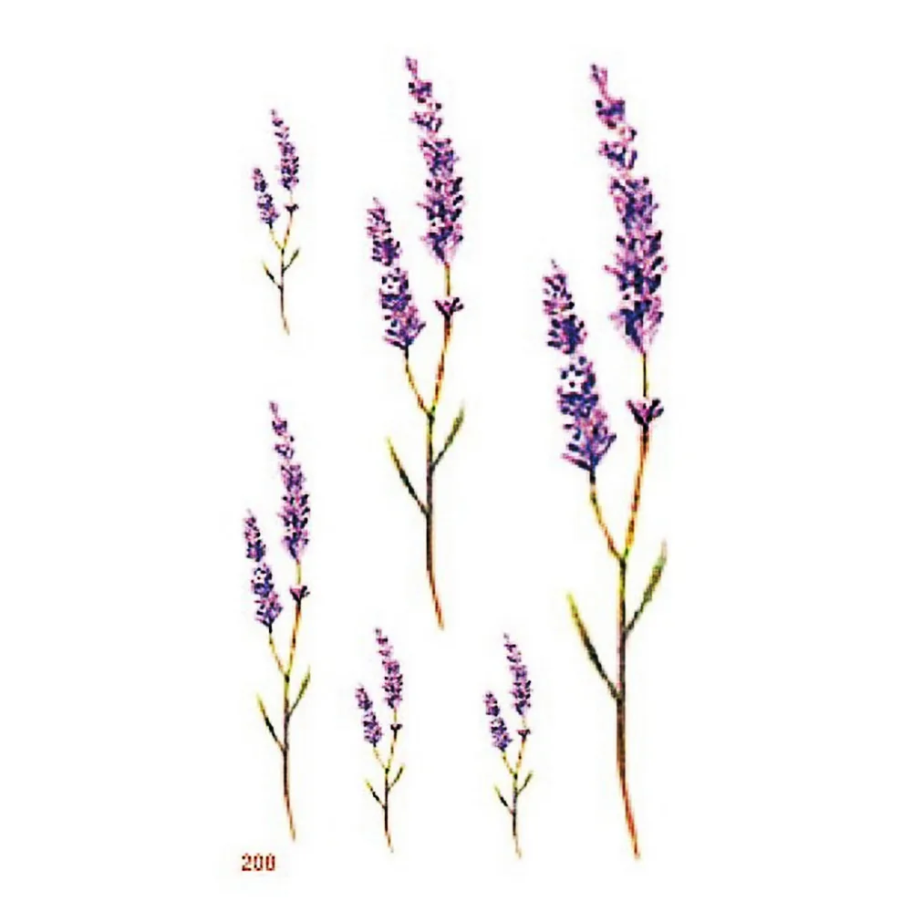 

Flower Waterproof Temporary Tattoo Sticker Lotus Leaf Girl Lavender Tatto Stickers Flash Tatoo Fake Tattoos For Women