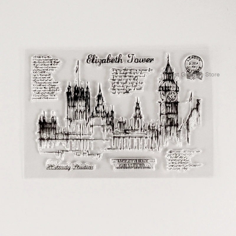 Винтажный фон для скрапбукинга с изображением башни Лондона елизанты