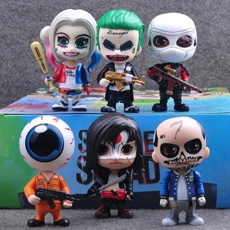 

Cute Suicide Squad Dolls Car Decoration Toys Car Ornaments Interior Dashboard Decoration Birthday Gift Home Decor