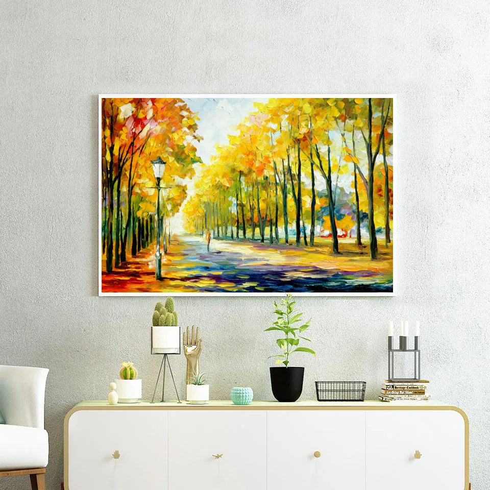 

Forest road Abstract Print Canvas Poster Oil Painting Wall Art Pictures For Living Room Home Decor L088