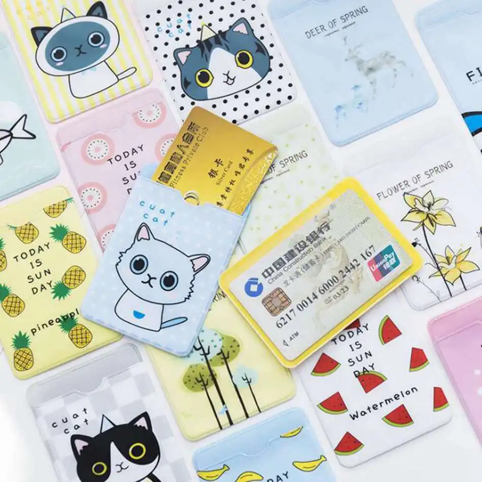 Cartoon Cat PVC font b Card b font font b Holder b font Credit Student Cute