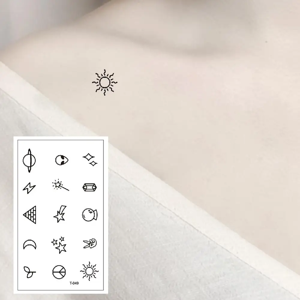 

T-049 Multiple patte small pattern cool temporary tattoo sticker female simple line pattern body art new design fake male tattoo