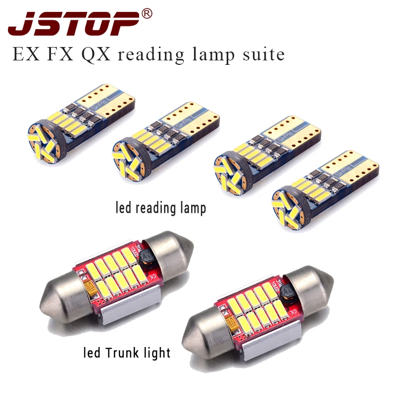JSTOP 6 шт./компл. EX FX QX светодиодная автомобильная лампа для чтения 31 мм c5w