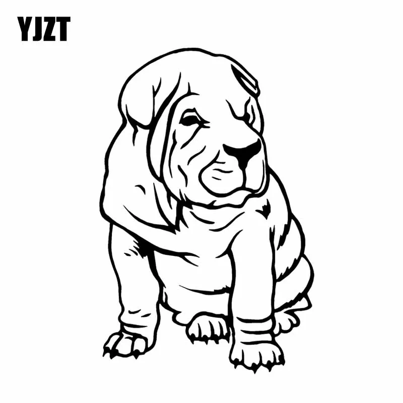 YJZT 9 см * 13 7 Shar Pei Dog водонепроницаемый автомобильный стикер на бампер или окно