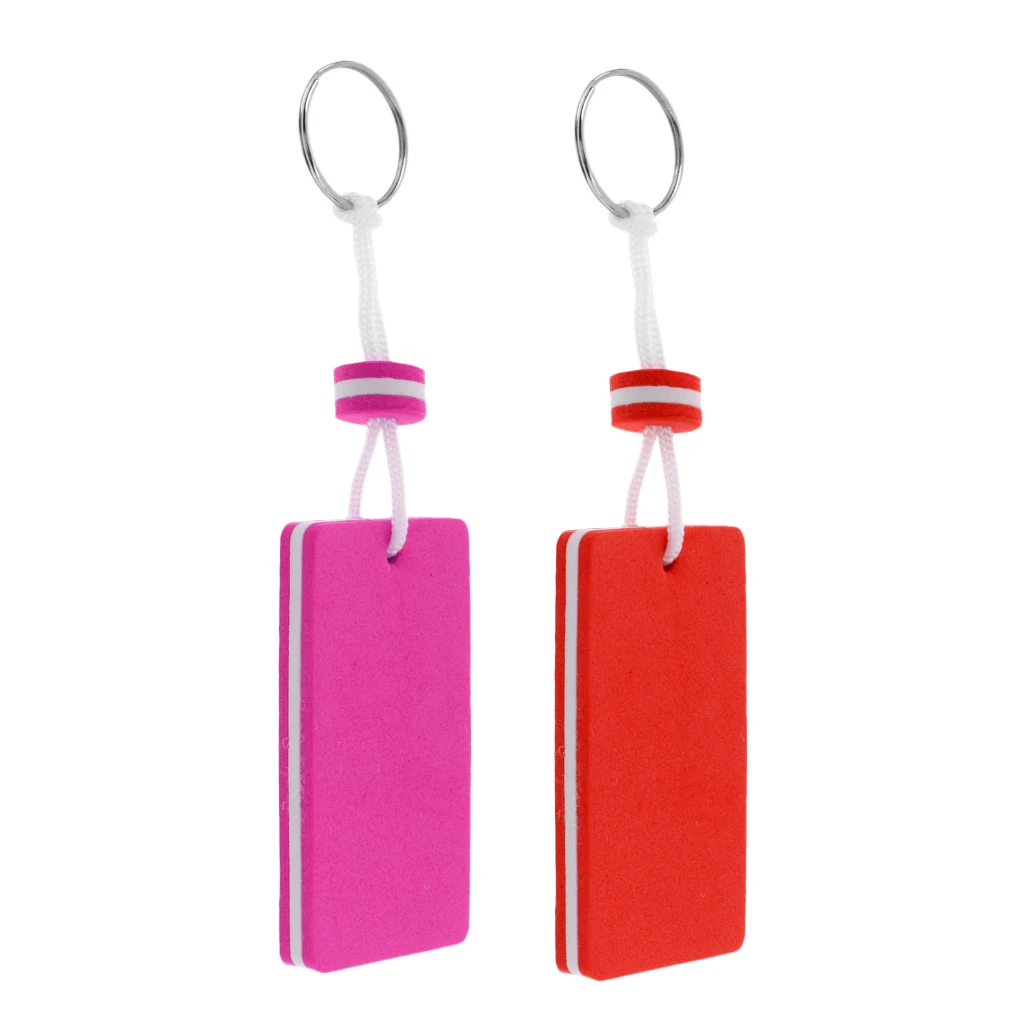 2Pcs EVA Floating Keyring Sailing Kayak Marine Boat Novelty Keychain Red Pink