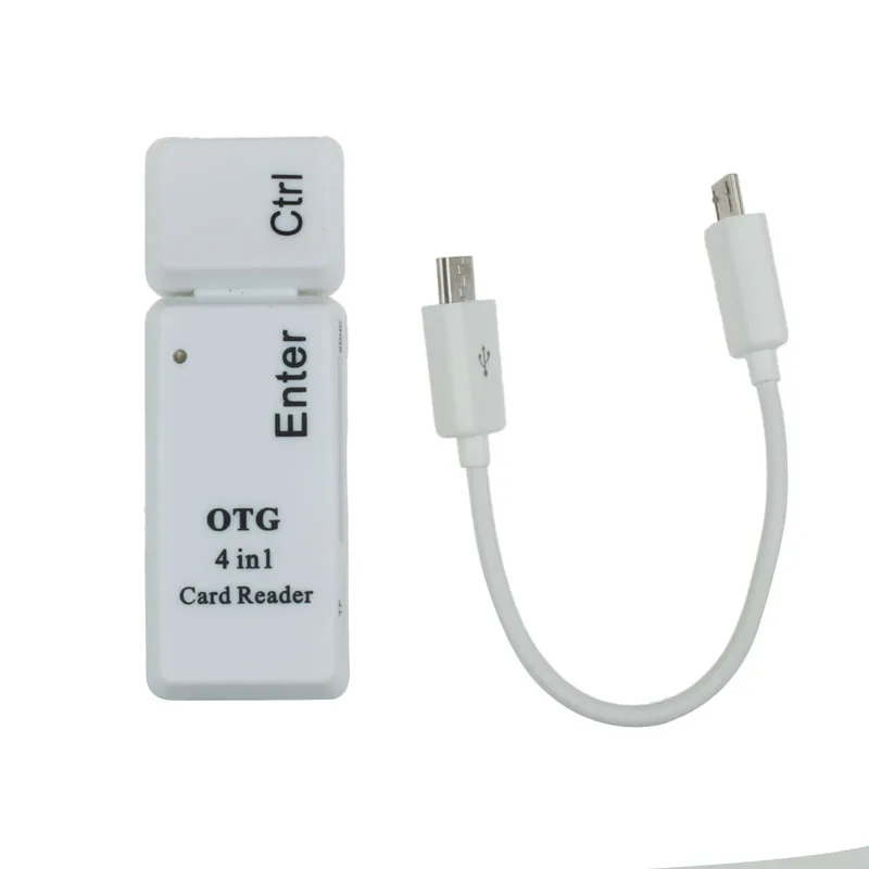 Computer Accessories OTG Card Reader 4 In 1 High Quality Smart Card Reader White USB2.0 Micro USB For Smart Phone Computer L0226