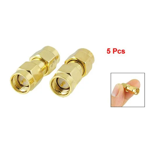 

SODIAL(R) 5 Pcs Gold Tone SMA Male to SMA Male Plug RF Coaxial Adapter Connector