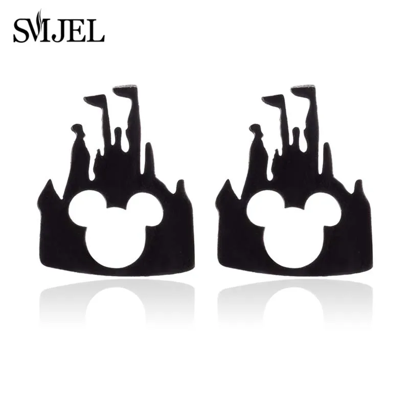 SMJEL Korean Stainless Steel Earrings for Women pendientes hombre Flower Small Earrings Studs Birthday Gifts Wholesale