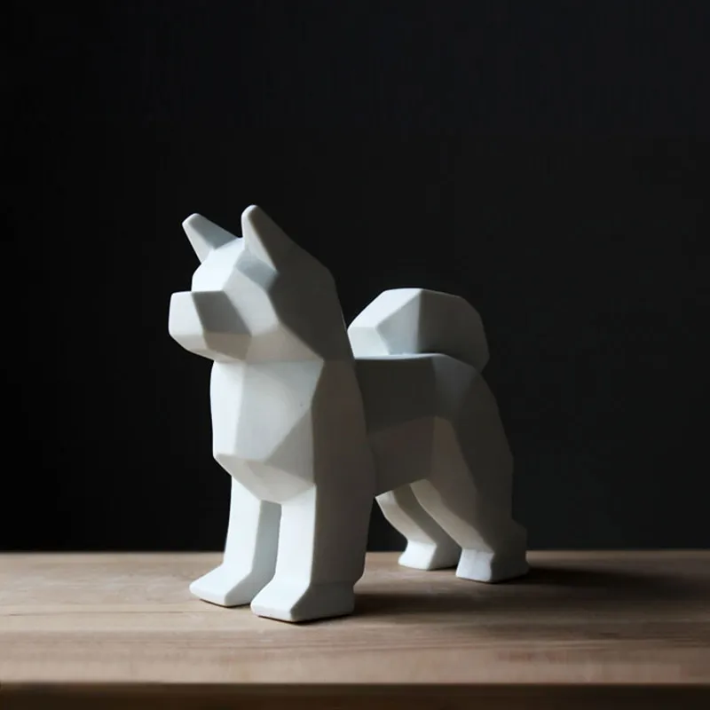 

Schnauzer Statue Handmade Art Sculpture Pet Dog Ceramic Art&Craft Home Decor Stores L3019