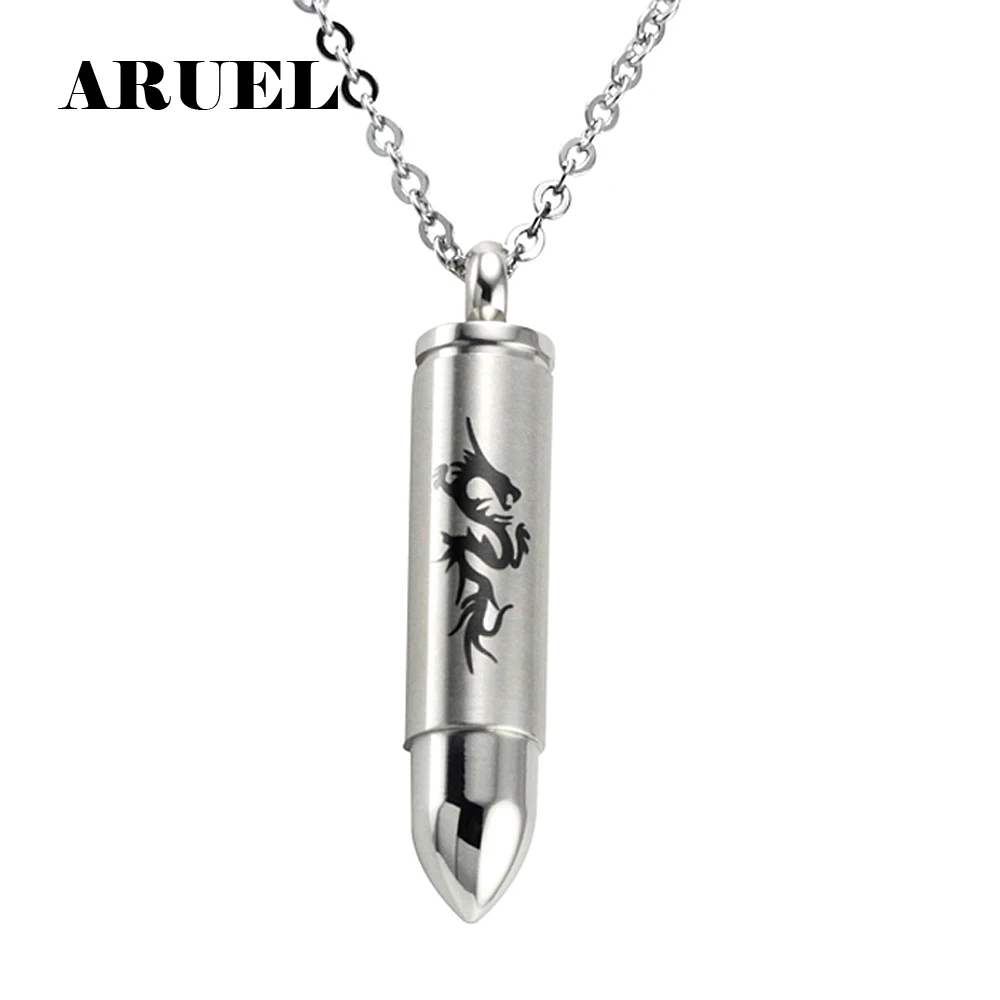 ARUEL Domineering Bullet Dragon Stainless Steel Necklace Punk Rock Cool