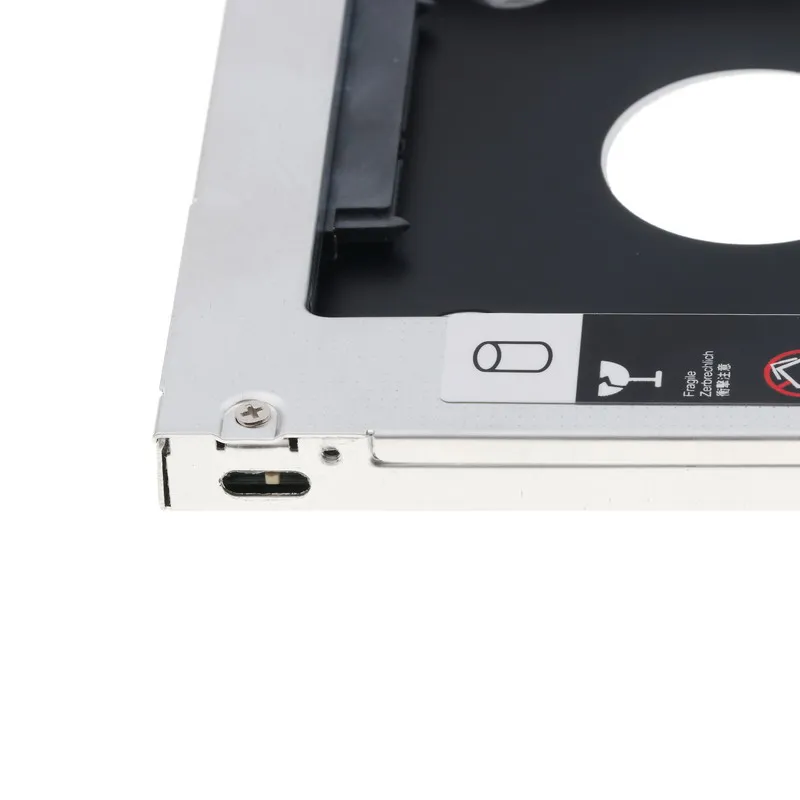 Kebidu Универсальный 12,7 мм алюминиевый пластик для DVD/CD-ROM 2-го HDD Caddy 12,7 мм SATA 3,0 для 7-12,5 мм 2," SSD чехол Корпус
