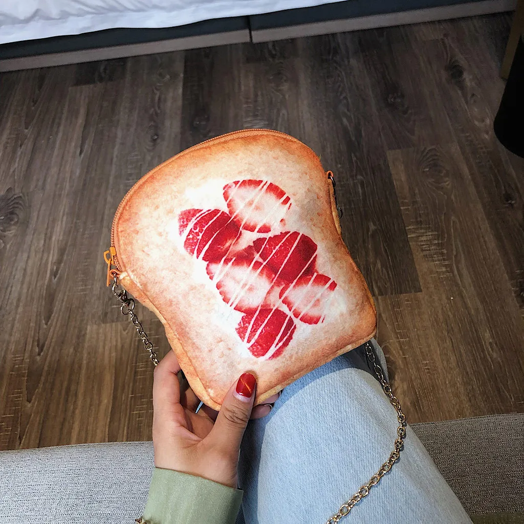 

Women's girls crossbody bag Trendy cute French Toast Bread Print Bag shoulder phone bag Messenger Bag sac main femme bolso mujer