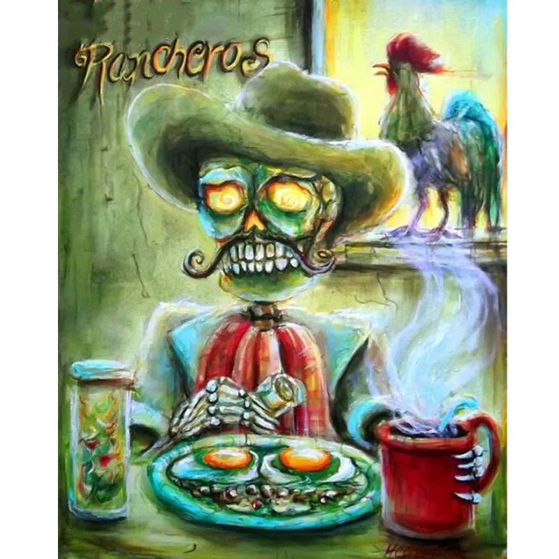 Home Furnishing Full Square/Round Diamond Embroidery Horrible Skulls Teas Diy Painting Mosaic Cross Stitch Needlework | Дом и сад