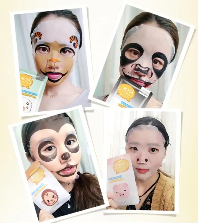 Kawaii животных Дизайн простыни маска 40 шт. уход за кожей увлажняющая маска для лица влажный Питательный Укрепляющий маска-лифтинг для лица