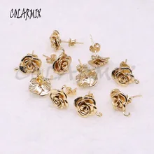 20 пар золотых цветов, серьги-гвоздики, ювелирное изделие ручной работы, форма, серьги-гвоздики, аксессуары для сережек 4522