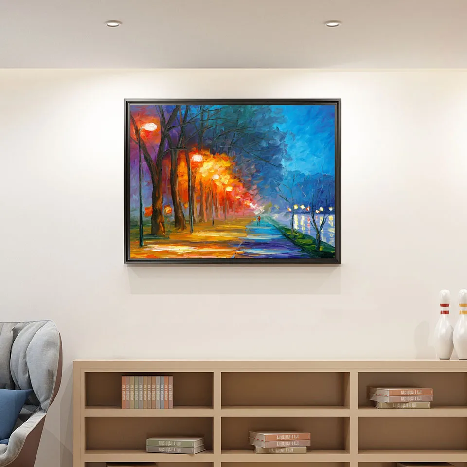 

Streetscene at night Abstract Painting Wall Poster Art Pictures Prints On Canvas No Frame For Living Room Home Decor L110