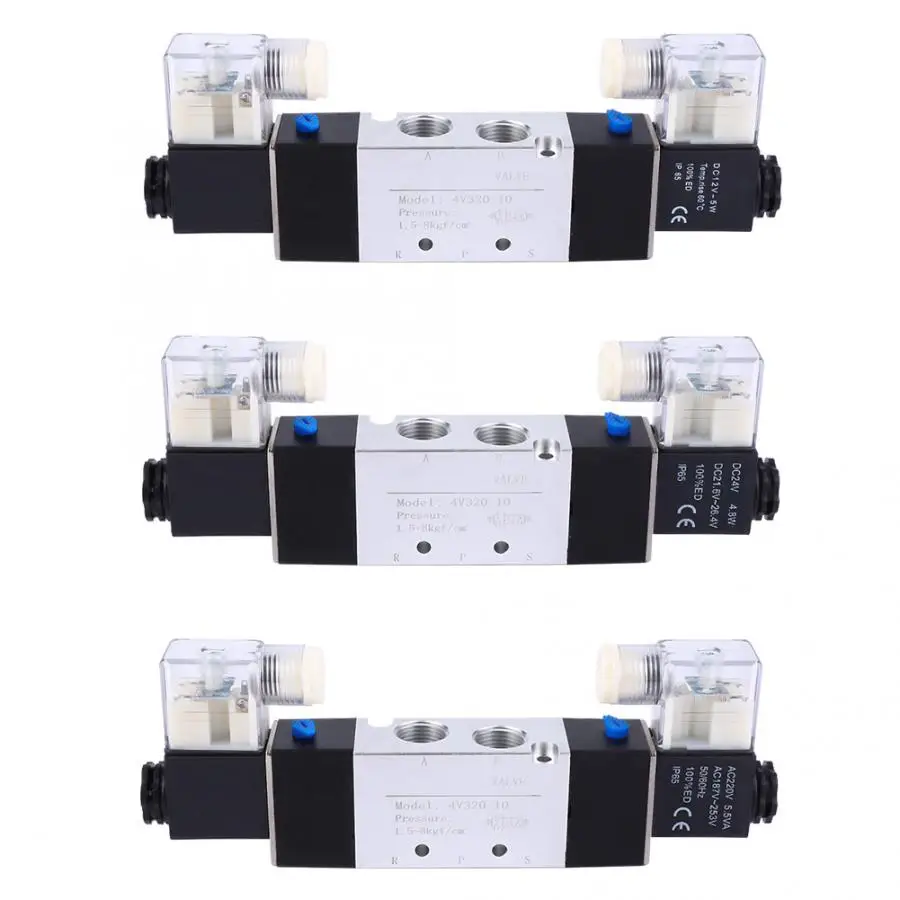 4V320-10 3/" Входной выход 1/4" Выпускной соленоид воздушный клапан 2 положения 5 портов пневматический соленоидный воздушный клапан
