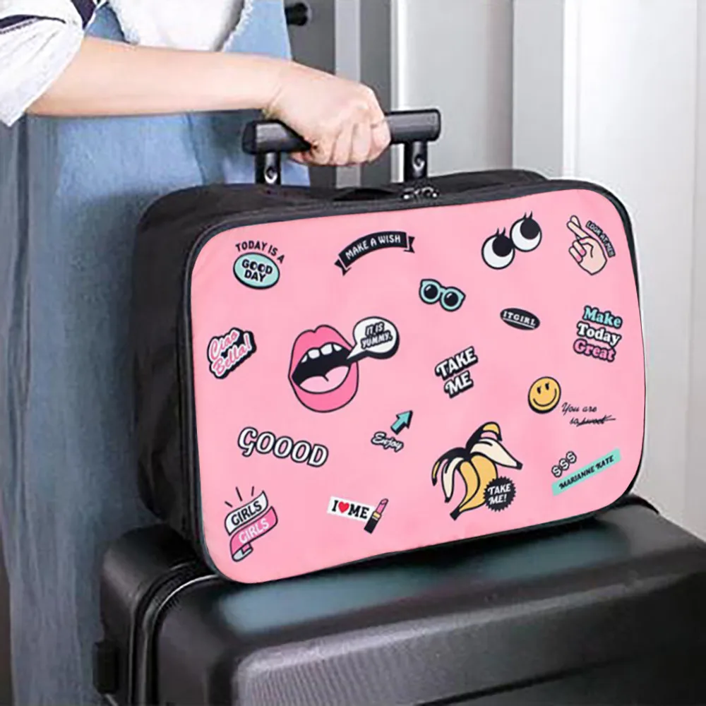 Женская сумка для хранения мультяшная портативная дорожная сумка-интернат для отдыха большая поклажа упаковка для хранения дорожная сумка для девочек# L10