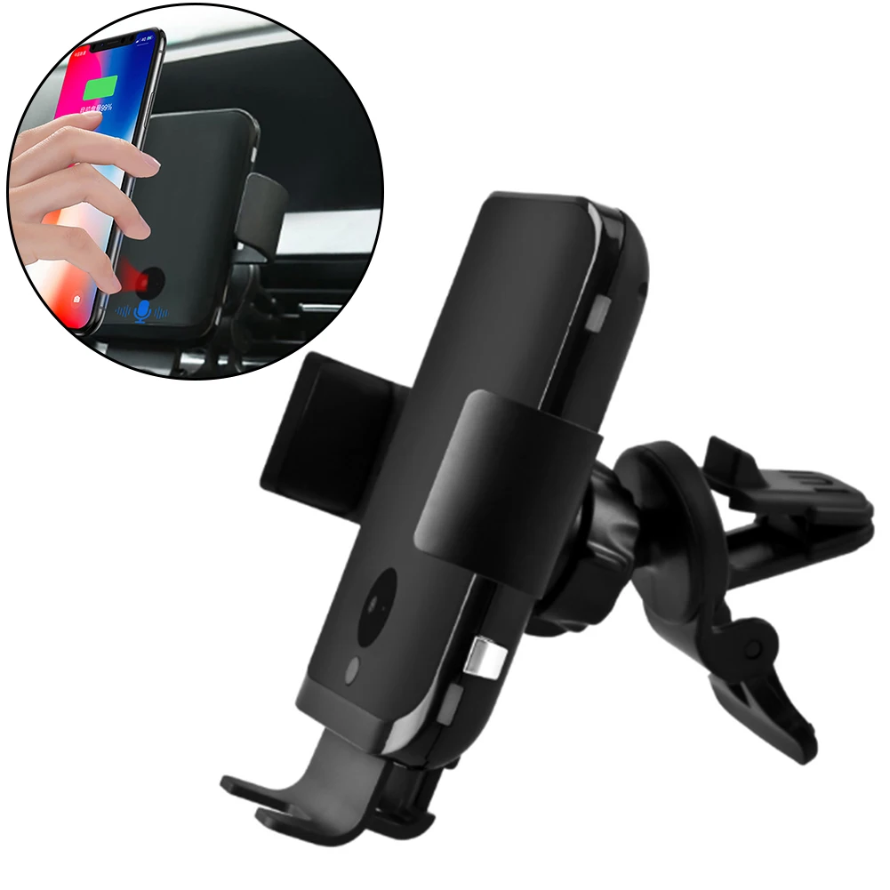 

Qi Wireless Car Charger For iPhone XR X Voice Control Wireless Charging Air Vent Mount Stand Dashboard Sucker For Samsung Huawei