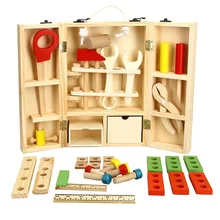 Деревянный инструмент игрушки инструмент для ролевой игры коробка аксессуары набор образовательное строительство игрушечные наборы дети