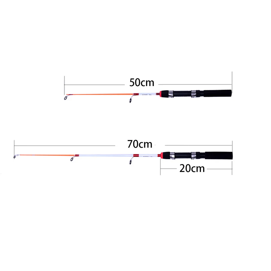 Balleo 50 см 70 см 2 секции легкий зимний ледяной удочка полюс портативная литая Удочка спиннинг рыболовные снасти