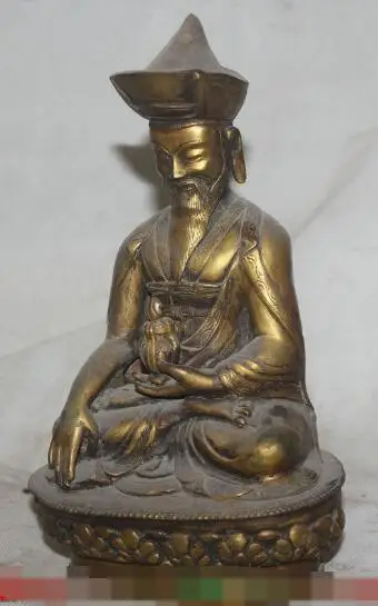 

S1972 10" Chinese China Purple Bronze 24K Gold Gilt Dynasty emperor Heaven Statue