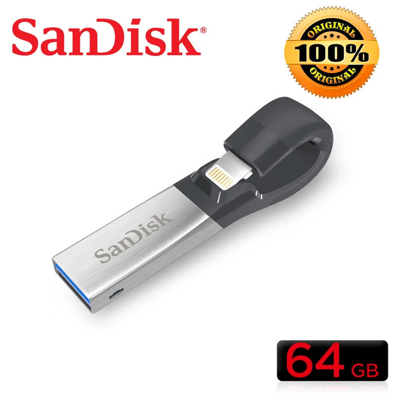 

Original Genuine SanDisk OTG USB Flash Drive 128GB 64GB 32GB Pen Drive 3.0 PenDrives double interface for iPhone iPad APPLE MFi