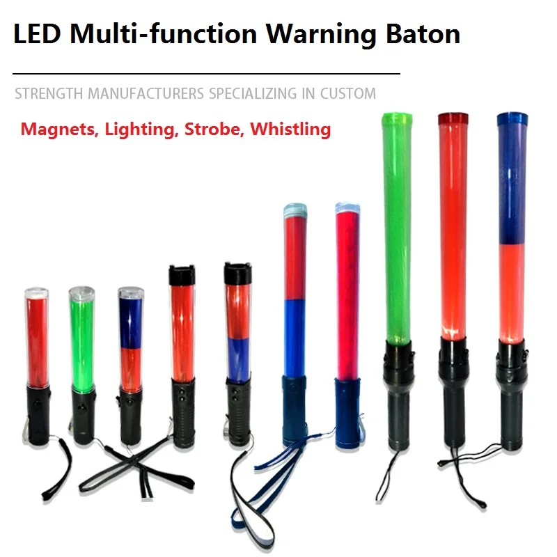 

Charging LED Road Traffic Indicator Lights Fluorescent Warning Glowing Safety Traffic Baton Magnets Lighting Strobe Whistling