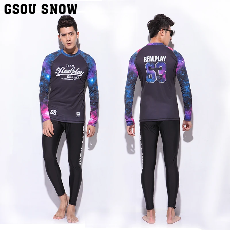 

GS Brand surf bathing suit rash guard swim diving suits wetsuit surfing basic skins long surfing pants crew rashguard