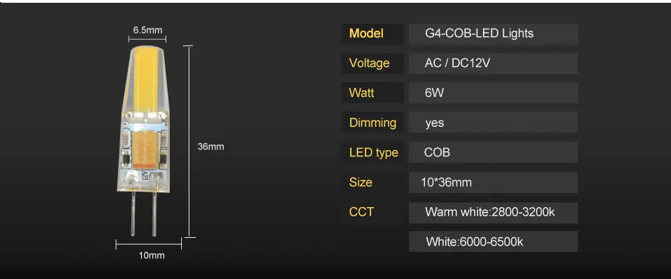 3 Вт 6 Вт G4 светодиодный Диодная лампочка AC/DC 12 В без мерцания COB светодиодный G4 люстра лампа Высокая яркость 360 Угол луча домашнее Внутреннее освещение