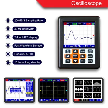 

Digital Oscilloscope 30MHz 200MS/s Sampling Rate Handheld Portable IPS Display CLH@8