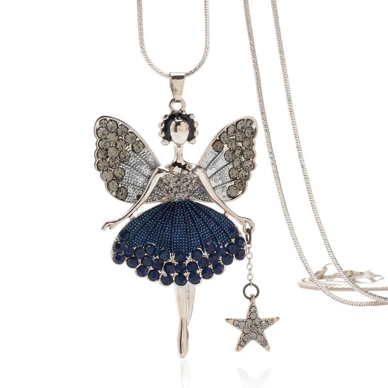 

Fashion Cartoon Little Princess Pendant Wild Angel Wings Necklace Female Explosives Accessories YH298