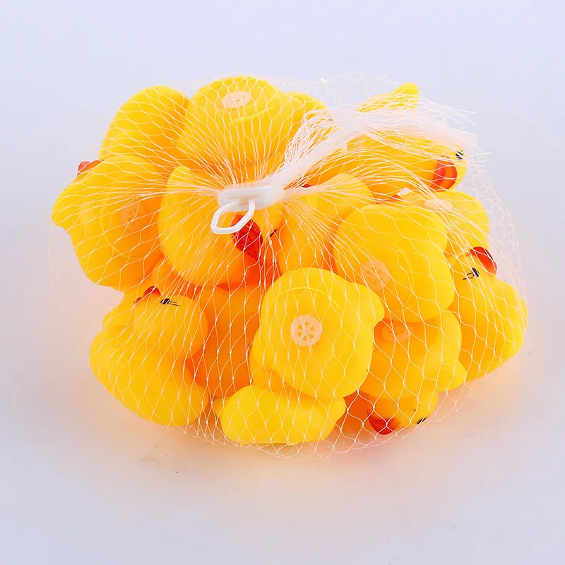 

AC0200015 100 Pcs/lot Kawaii Baby Floating Squeaky Rubber Ducks Kids Bath Toys for Children Boys Girls Water Swimming Pool Fun