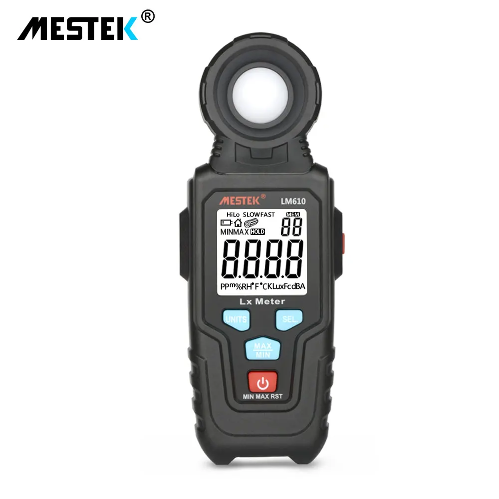 

MESTEK Light Meter 100,000 LUX Digital Luxmeter Luminance Lux Fc Test Max Min Illuminometers Photometer Environmental Testing