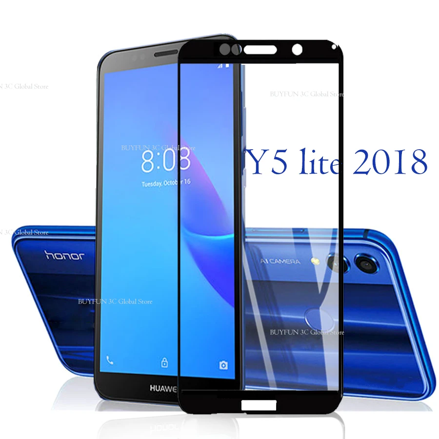 

For Huawei Y5 Lite 2018 Tempered Glass On Huawai Y5 Y 5 Lite prime 5lite light 5y DRA-LX5 DRA LX5 Glass Screen Protector Film 3D