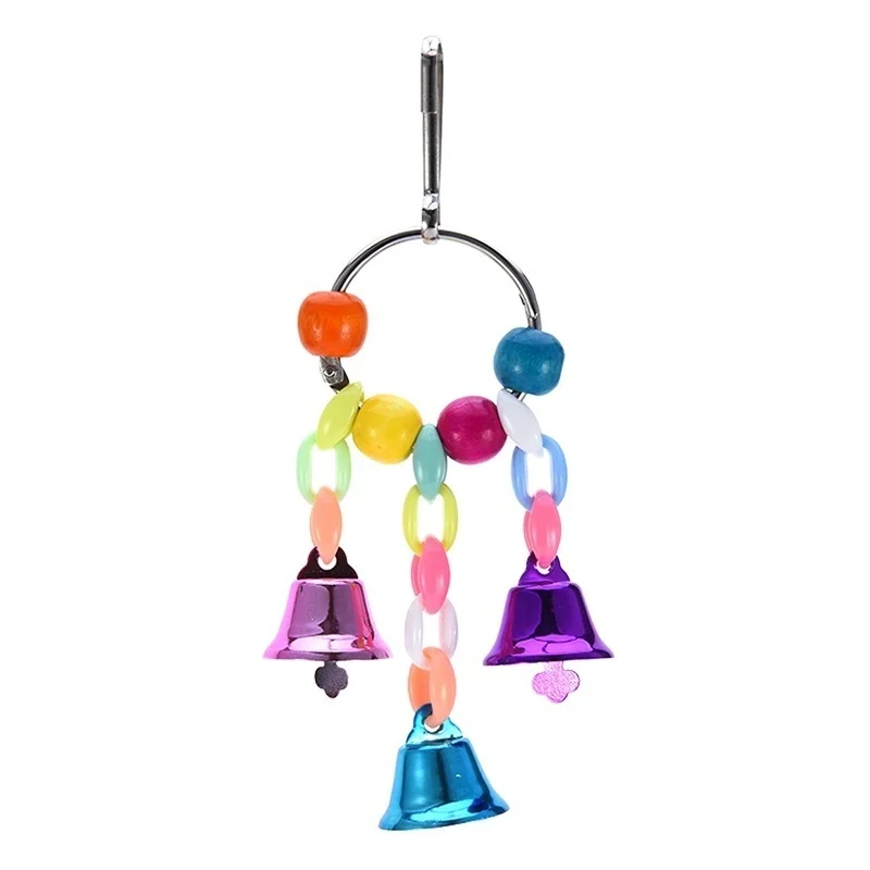 Birds Parrot Toys Suspension Hanging Bridge Chain font b Pet b font Bird Chew Colorful Bell