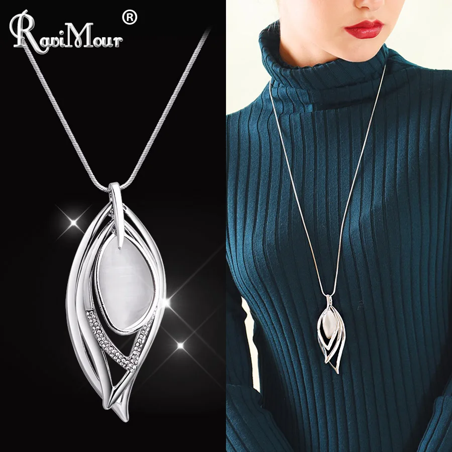 Модные Длинные ожерелья RAVIMOUR 2018 массивные ювелирные изделия Kolyel геометрические