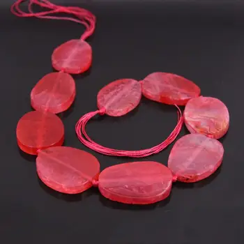 

15.5"strand Large Size Rose Red Dragon Veins Agates Slab Slice Beads,Natural Onxy Gems Nugget Pendant Nacklace Jewelry Making