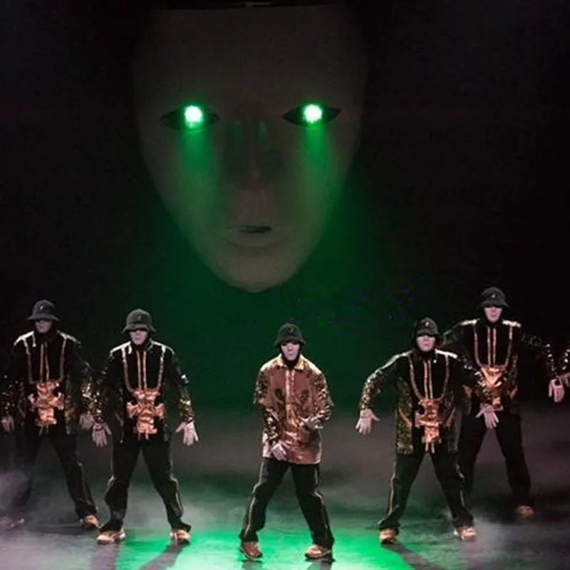 Jabbawockeez маска пластиковая светящаяся маска для всего лица Модные поппиновые танцевальные костюмы для команды вечерние реквизиты для Хэллоуина аксессуары SL