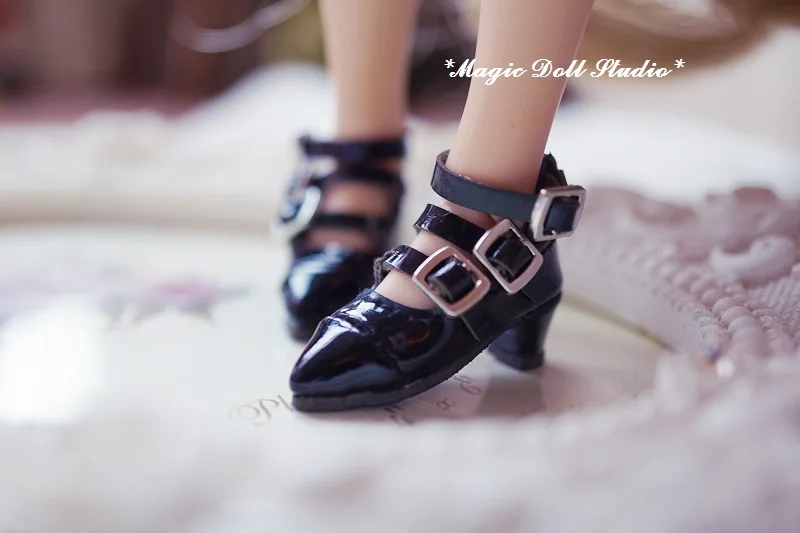 [MG483] г. ; кукольная обувь NeoBlythe# кожаная обувь с острым носком; подходит для Blyth кукла azone; обувь в розницу - Цвет: Черный