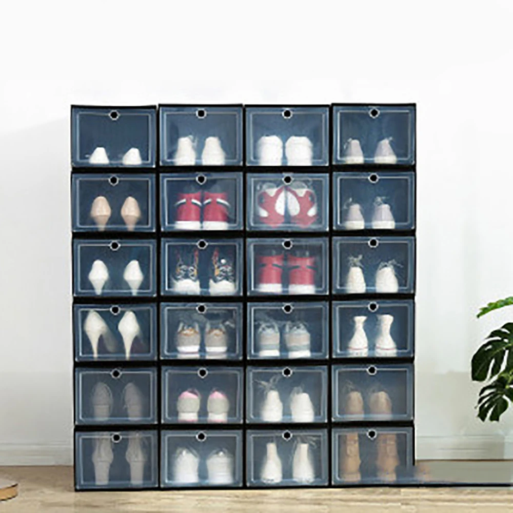 

1PCS Foldable Drawer Shoe Box Plastic Home Storage Stackable-Organiser Basketball Shoe Box Large Storage Drawer