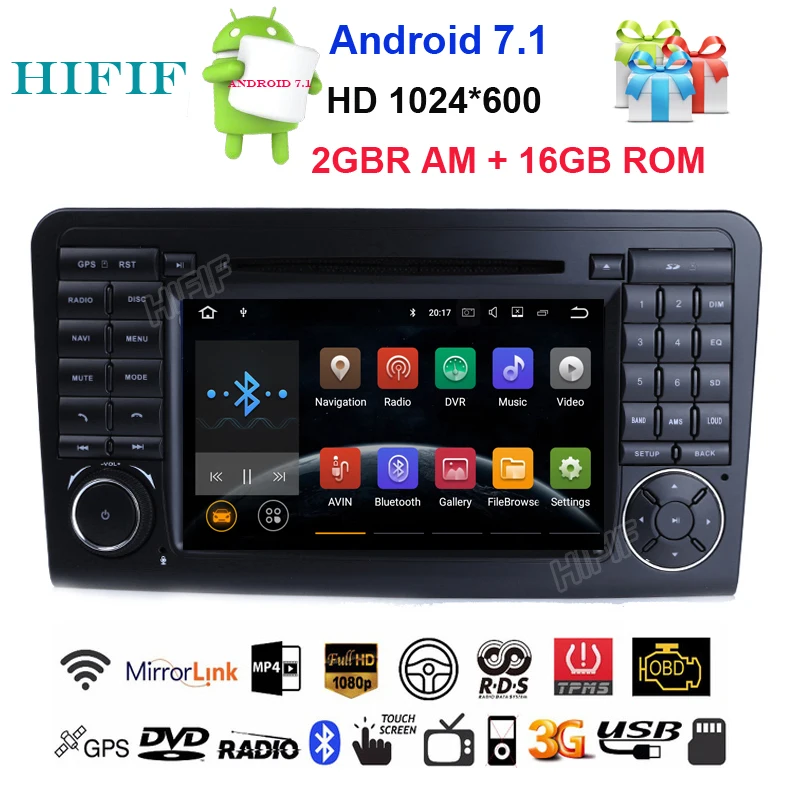 Perfect HIFIF 7" Quad Core 2GB RAM Android 7.11 Car DVD Radio For Mercedes/Benz ML GL Class W164 ML300 ML350 ML450 ML500 2005-2012 Navi 0 Perfect HIFIF 7" Quad Core 2GB RAM Android 7.11 Car DVD Radio For Mercedes/Benz ML GL Class W164 ML300 ML350 ML450 ML500 2005-2012 Navi 0