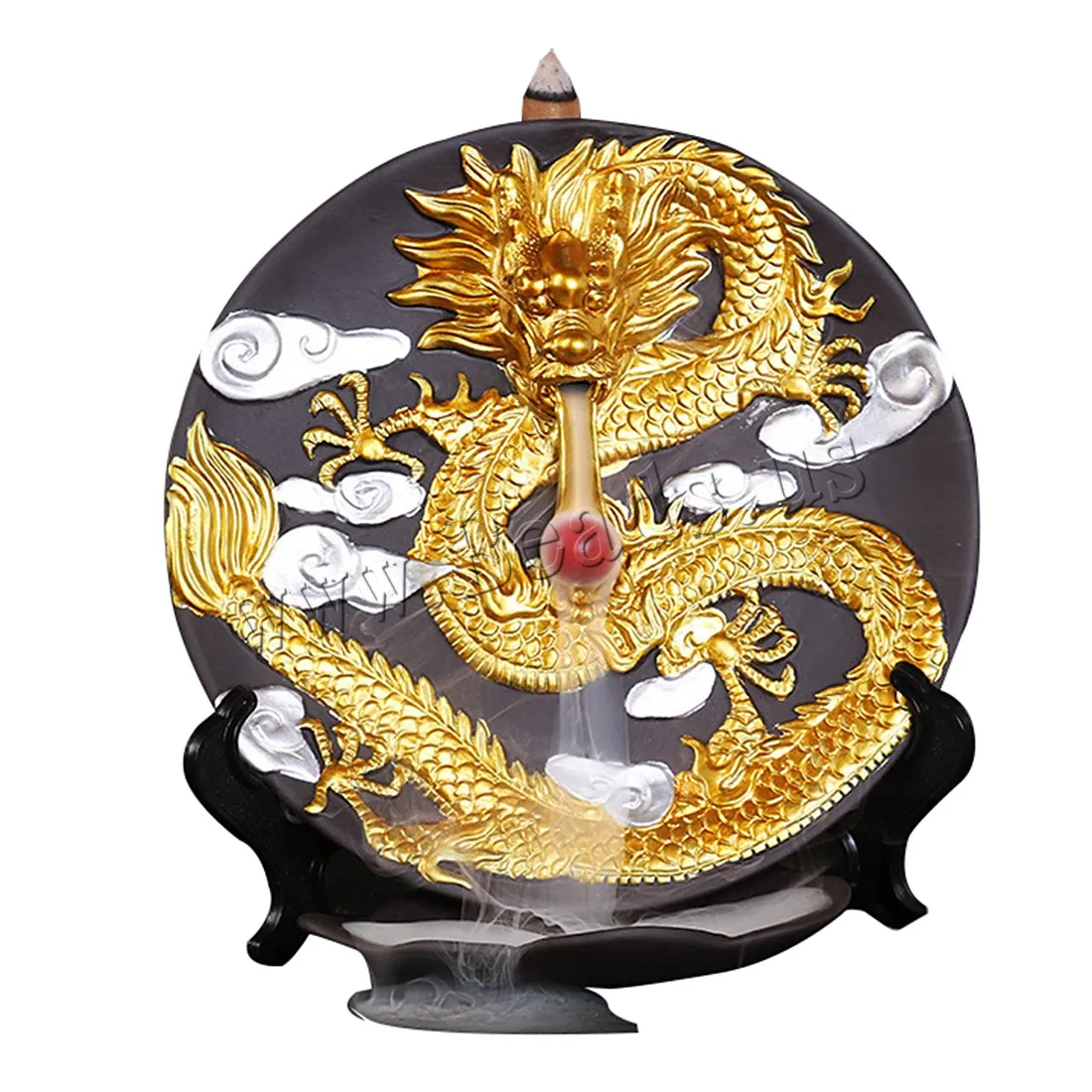 Ceramic Dragon Backflow Incense Burner Creative Home Decor Smoke Waterfall Incense Holder Censer With 10pcs Incense Cones